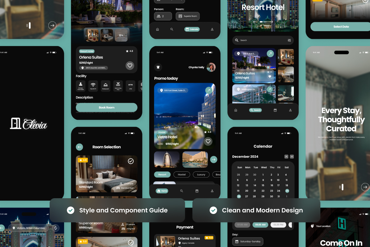 Clevia – Hotel Booking App Design Template