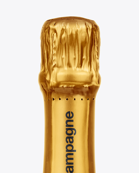 Dark Glass Champagne Bottle Mockup