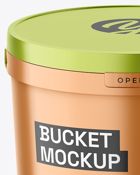 Metallic Bucket W/ Measuring Spoon Mockup