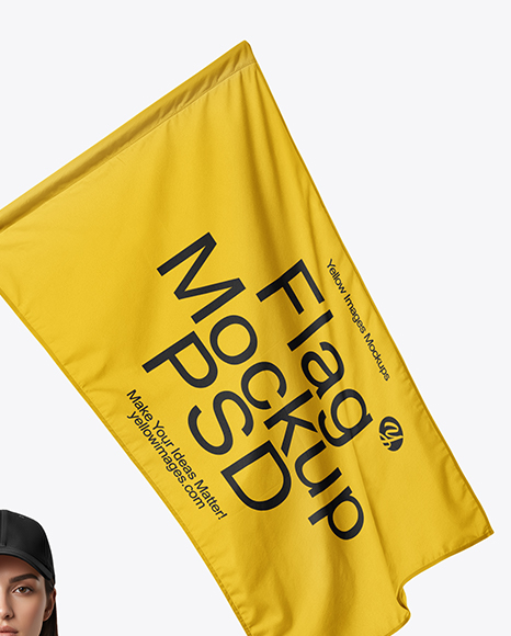 Woman Wearing Bodysuit with Flag Mockup