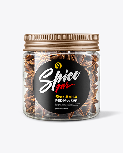 Plastic Jar with Star Anise Mockup - Plastic jar mockup