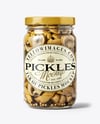 Clear Glass Jar with Sliced ​​Champignons Mockup