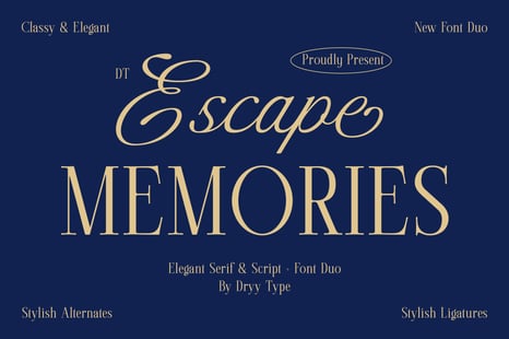 DT Escape Memories - Font Duo - Creative Store