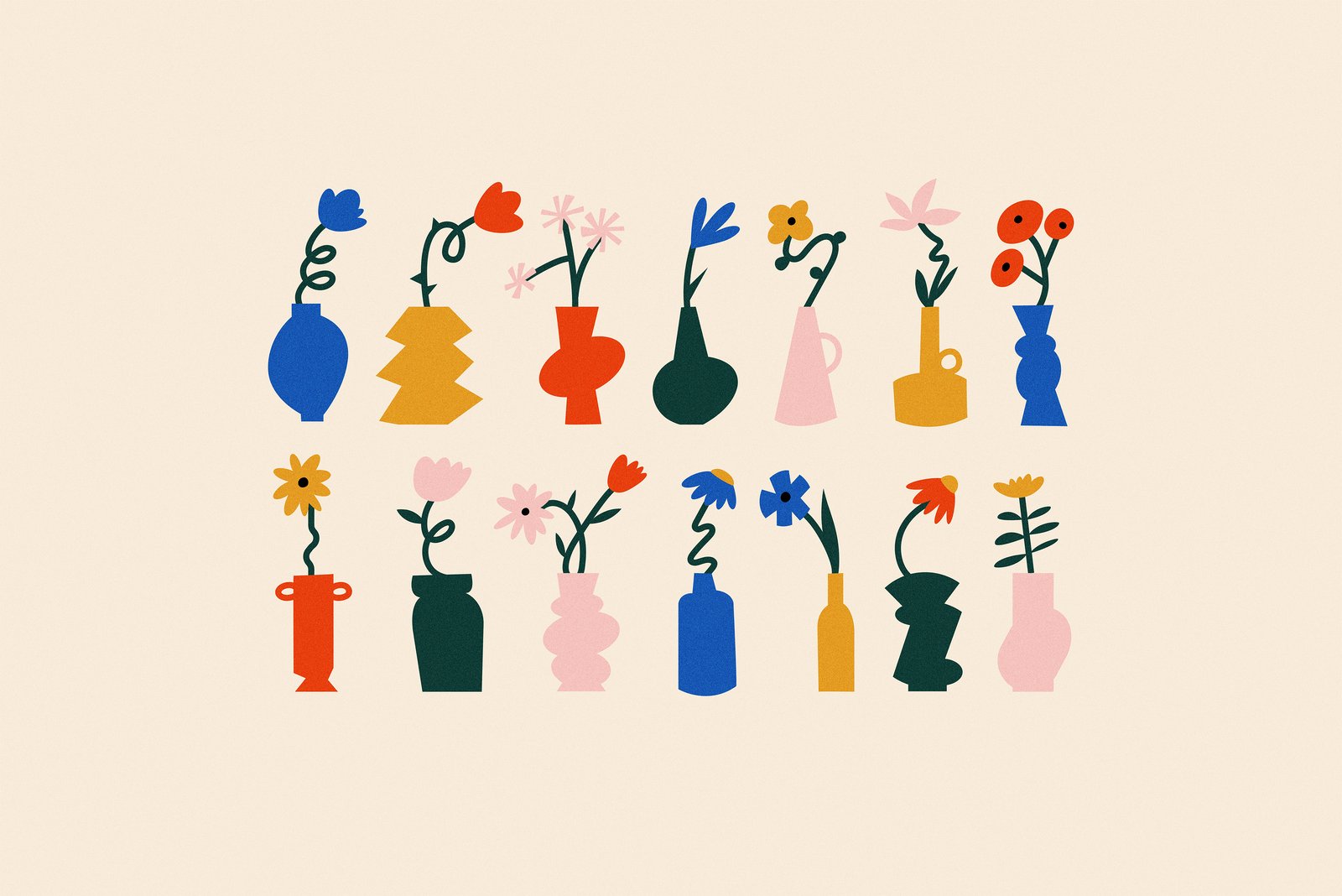 Groovy Flowers. Seamless Patterns