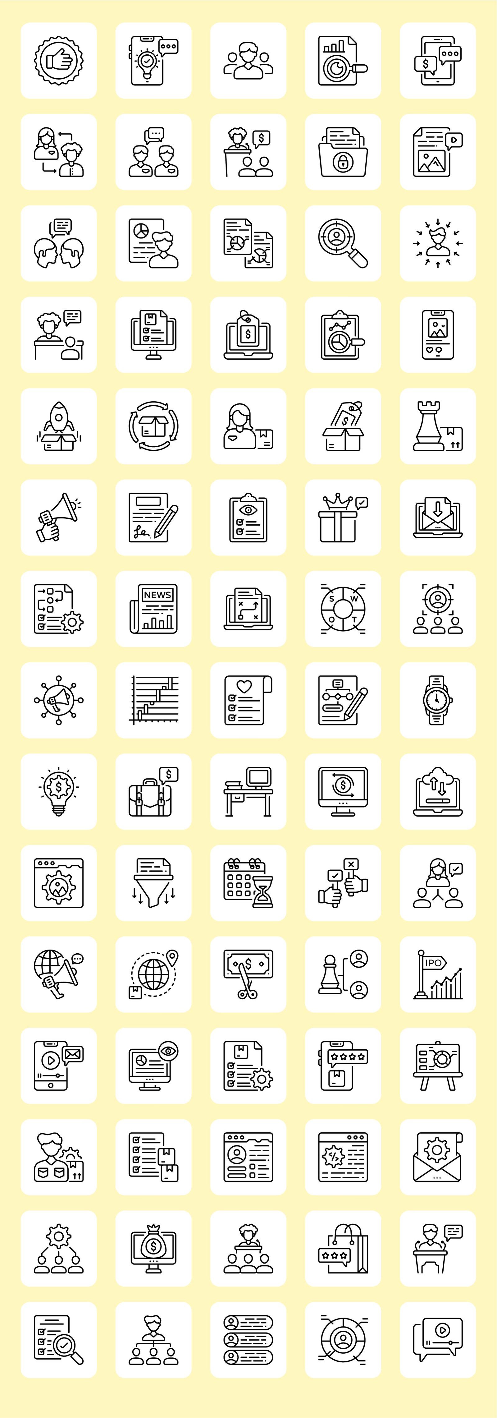 Product Management Outline Icon Set