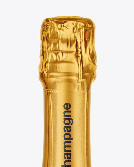 Clear Glass White Champagne Bottle Mockup