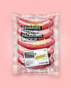 Transparent Clear Plastic Flow-Pack with Sausages Mockup