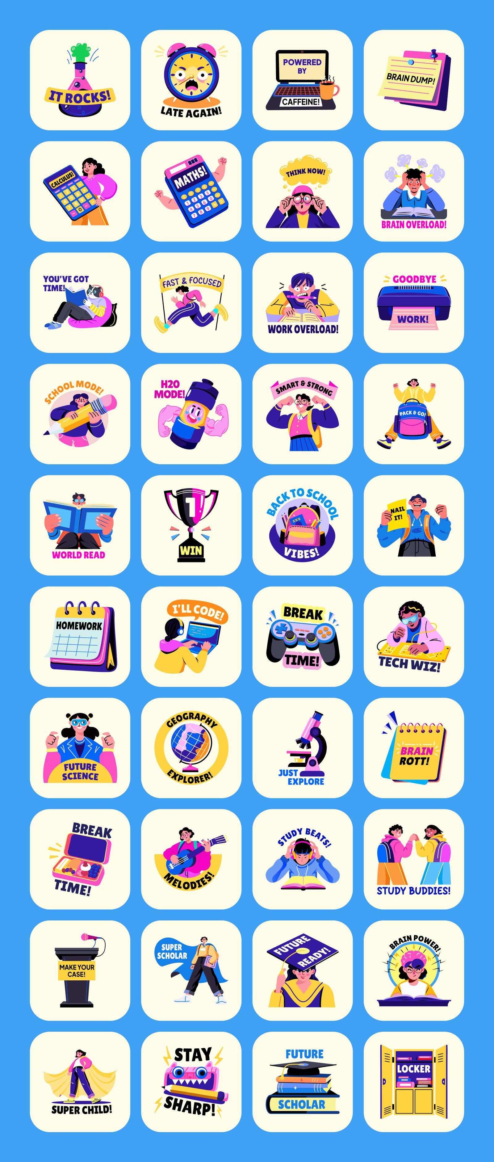 School Stickers Collection