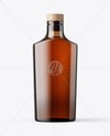 Amber Glass Bottle with Wooden Cap Mockup