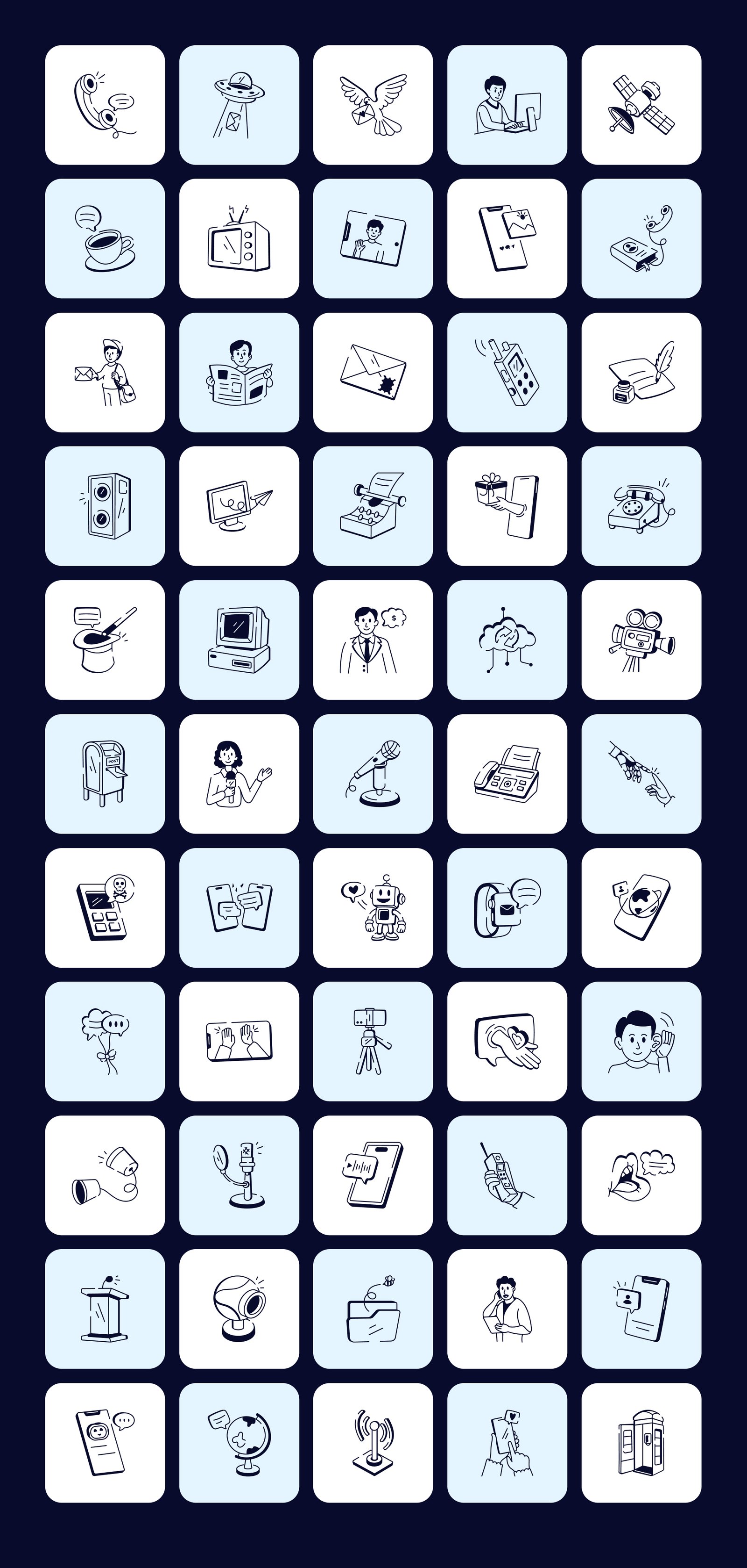 Business and Tech Doodle Icons