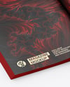 Opened Magazine Mockup - Half Side View