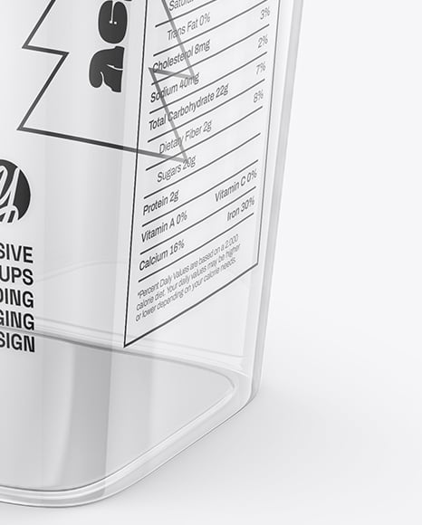 Clear Plastic Cup with Paper Holder Mockup
