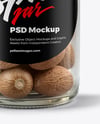 Glass Jar with Whole Nutmeg Mockup