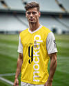 Soccer Player Wearing a Jersey and Shorts at the Stadium Mockup