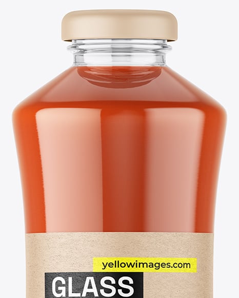 Glass Bottle with Tomato Juice Mockup