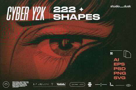 Cyber Y2K Shapes - Design Elements