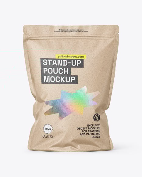 Kraft Paper Stand-Up Pouch Mockup