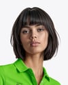 Young Woman Wearing Polo Shirt and Jeans Mockup