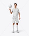 Man Wearing Full Soccer Kit Mockup