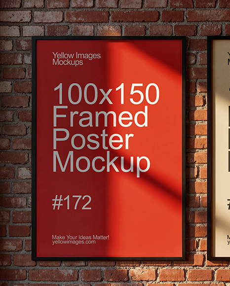 Two Framed Posters on a Brick Wall Mockup