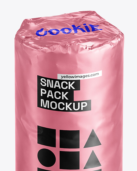 Matte Round Snack Package Mockup