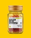 Glass Jar with Saffron Threads Mockup