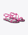 Pair of Women's Strappy Sandals Mockup