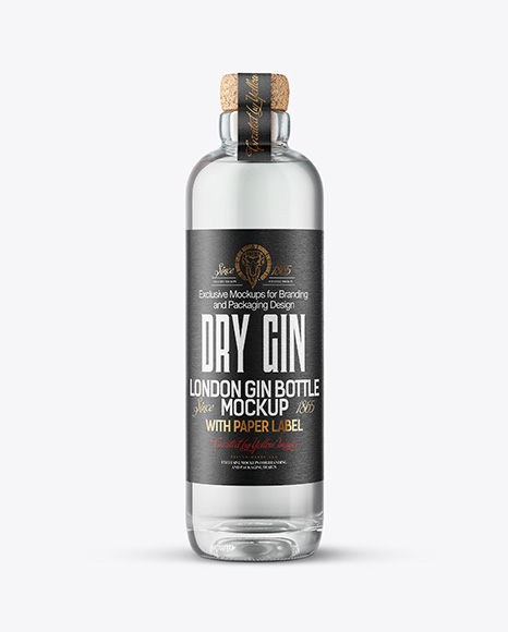 Dry Gin Bottle with Cork Mockup