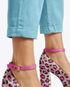 Woman Wearing Pants and Platform Heels Mockup