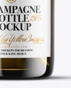 Antique Green Glass Champagne Bottle Mockup