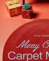 Round Carpet Next to Christmas Tree Mockup