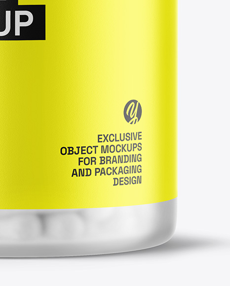 Frosted Pills Bottle Mockup