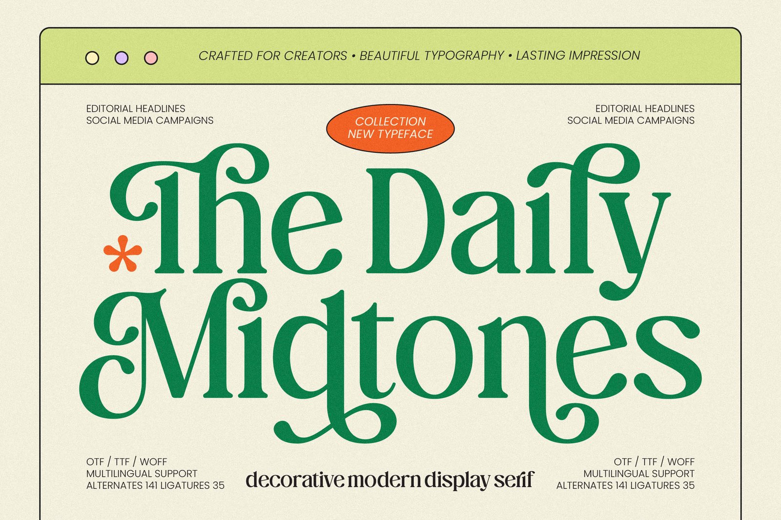 The Daily Midtones Decorative Serif