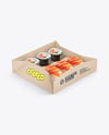 Kraft Paper Food Catering Tray with Sushi Mockup