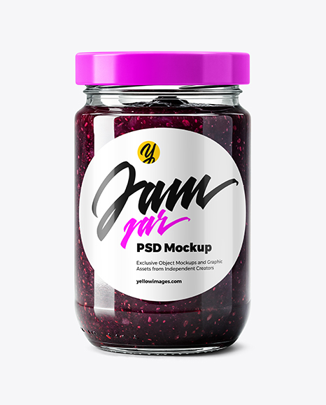 Clear Glass Jar with Black Grape Jam Mockup - Black sweater mockup