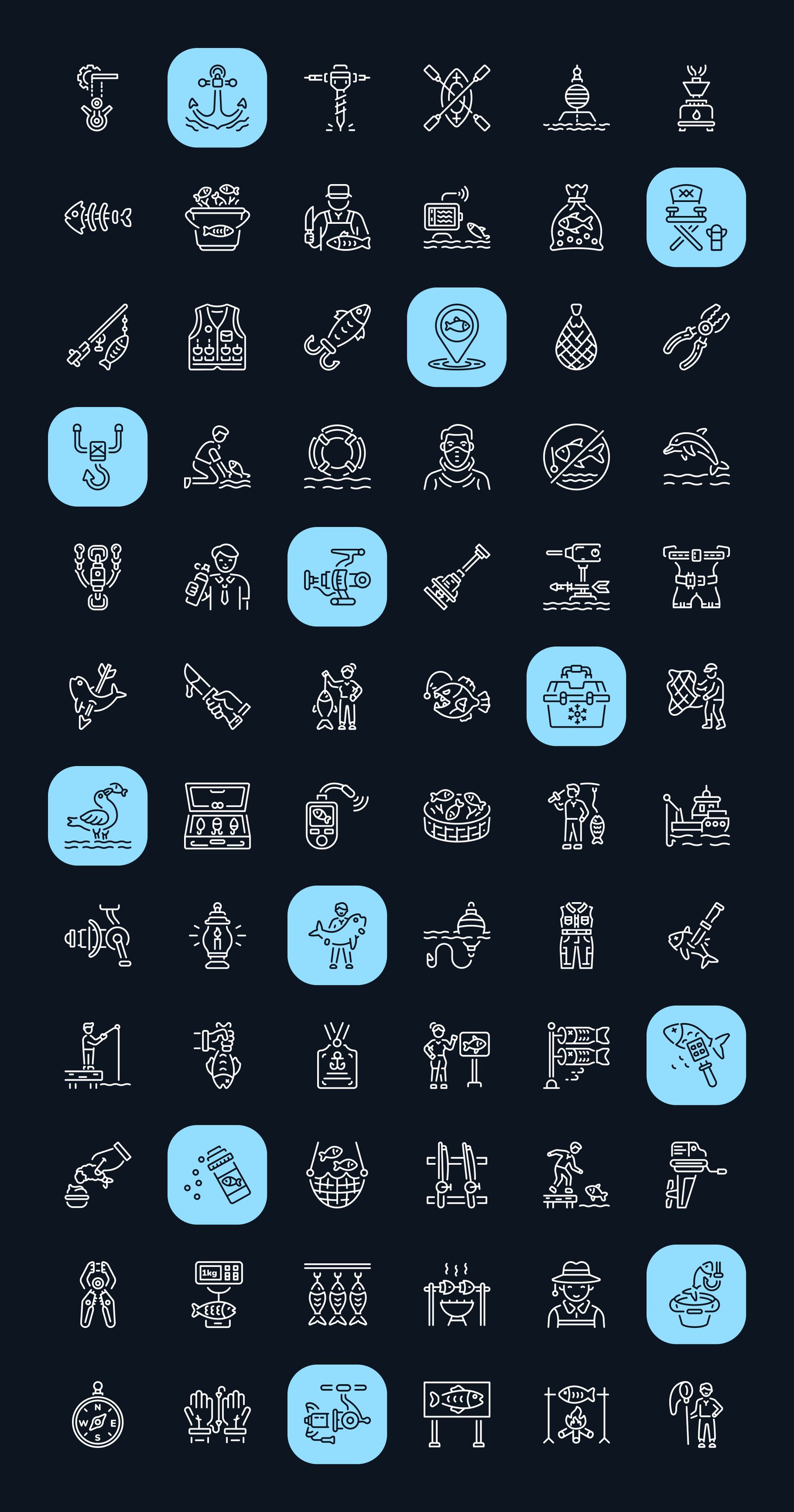 Fishing Icon Art Set