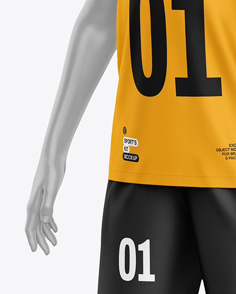 Kids Soccer Kit w/ Mannequin Mockup - Half Side View