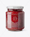 Glass Jar with Raspberry Jam Mockup