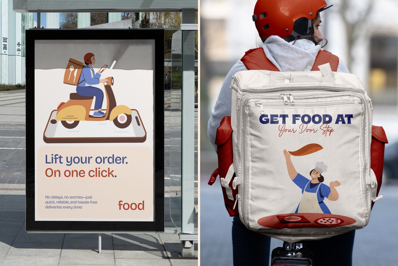Food and Delivery Illustration