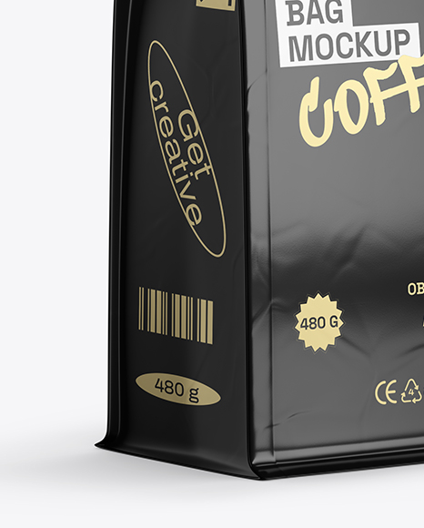 Matte Coffee Bag Mockup - Half Side view