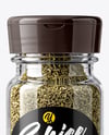 Glass Spice Jar with Thyme Mockup