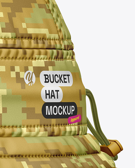 Twill Bucket Hat Mockup - Side View