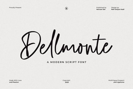 Dellmonte Font - Monoline script font