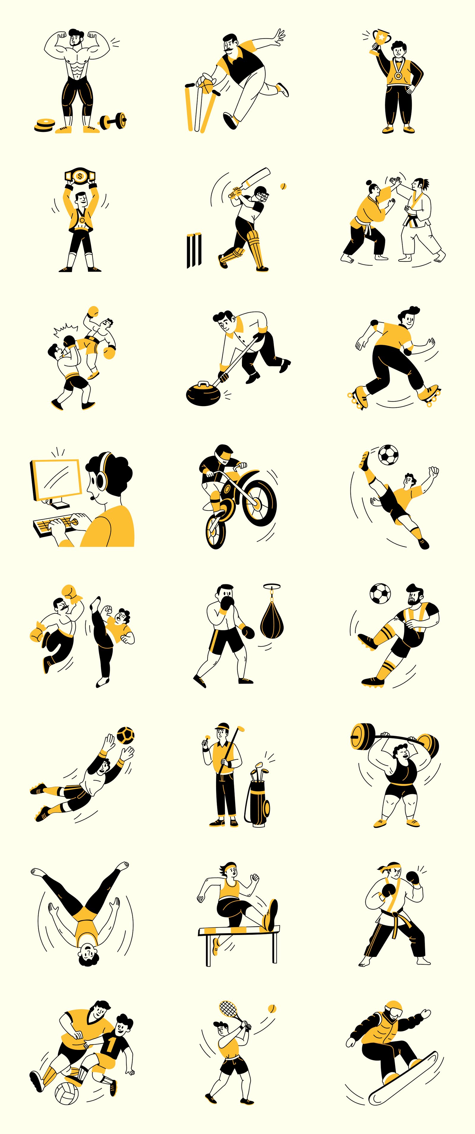 Sports Drawing Illustration Set