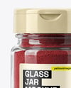Clear Glass Jar with Ground Sumac Spice Mockup
