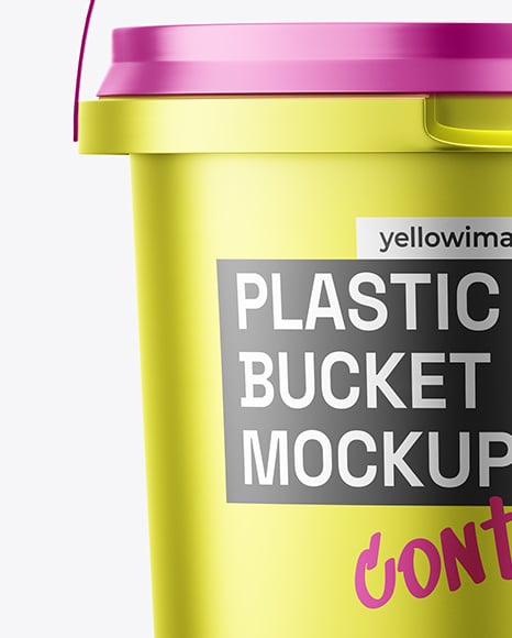 Matte Metallic Plastic Bucket Mockup