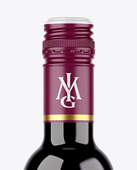 250ml Amber Bottle with Red Wine Mockup