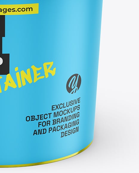 Metallized Plastic Bucket Mockup