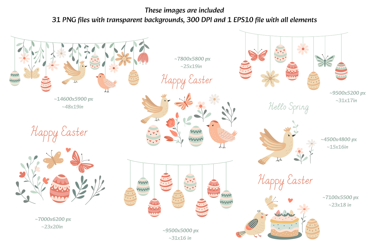 Easter Harmony Clipart and Patterns