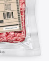 Clear Plastic Flow-Pack with Minced Meat Mockup